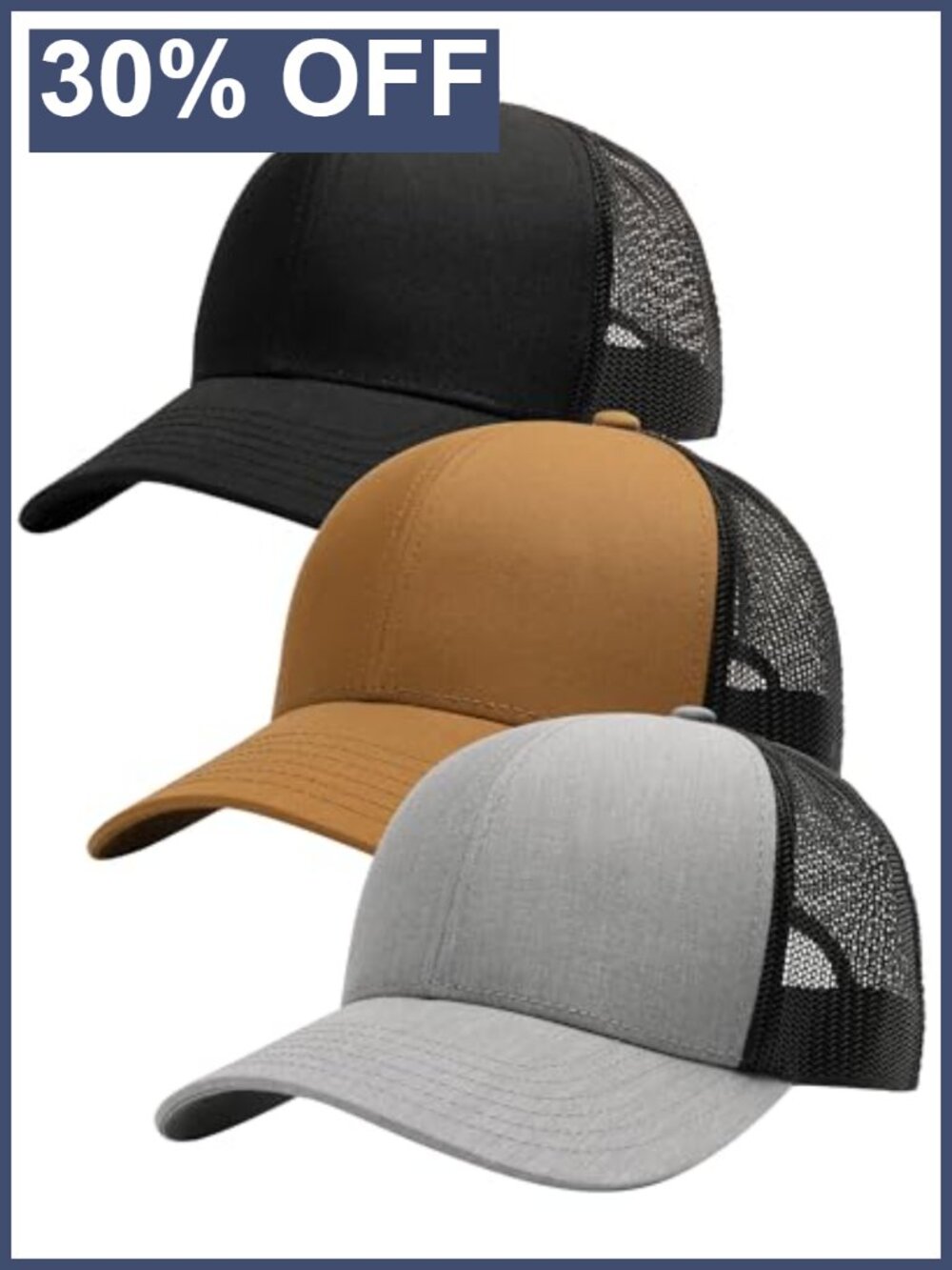 FURTALK Mens Trucker Hat Structured Mesh Baseball Cap Adjustable Classic